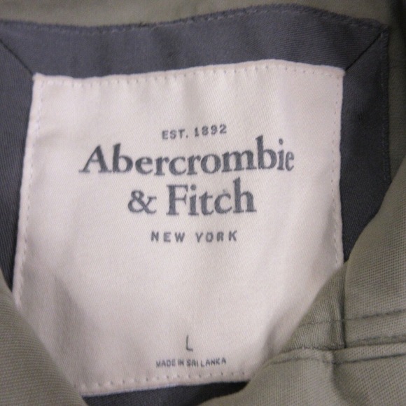 Abercrombie & Fitch Womens Military Jacket size L Packable Hood Green - Picture 3 of 12
